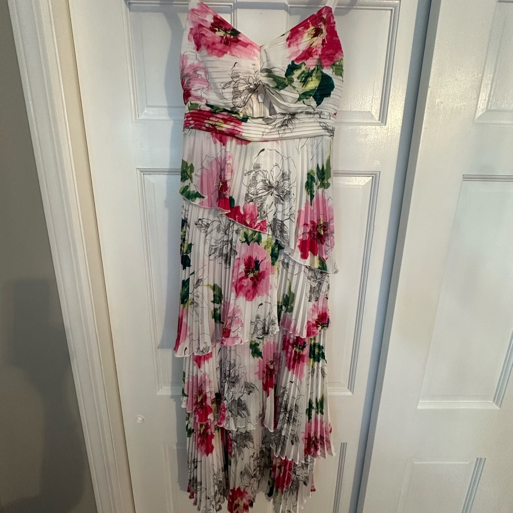 Abercrombie & Fitch White and Green Floral Dress